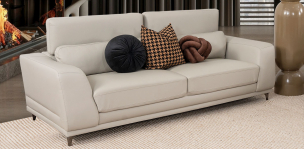 Sofá 3 Plazas Piel Lecce Beige