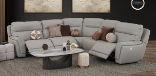 Sala Reclinable Modular Piel Darno Gris (Boal)