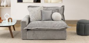 Sillón Con Brazo Izquierdo Mariel Gris