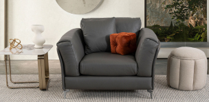 Sillón Piel Kenai Gris (Boal)