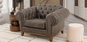 Sillón Bonded Leather Begonia Gris