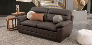 Sofá 3 Plazas Piel Match Angels Chocolate (Boal)