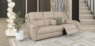 Sofá 3 Plazas Con Reclinables Eléctricos Prescot Air Beige