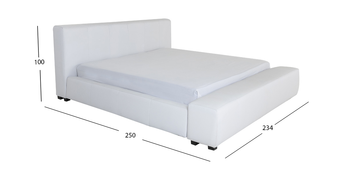 Cama King Size Piel Camerún CL Blanco
