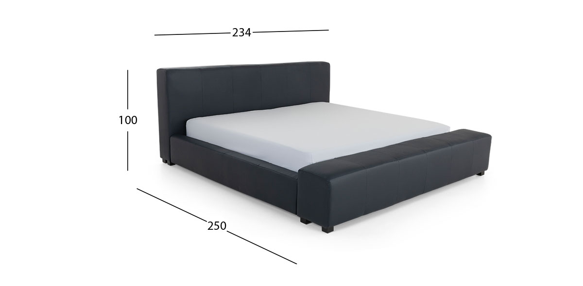 Cama King Size Piel Camerún CL Azul Cobalto