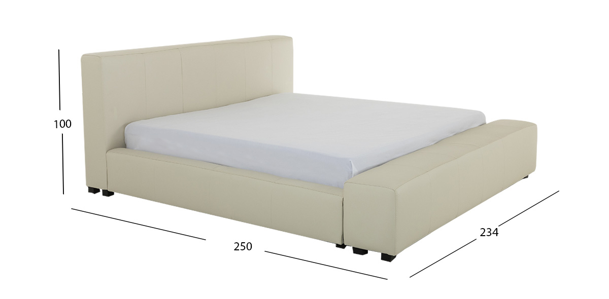 Cama King Size Piel Camerún CL Hueso