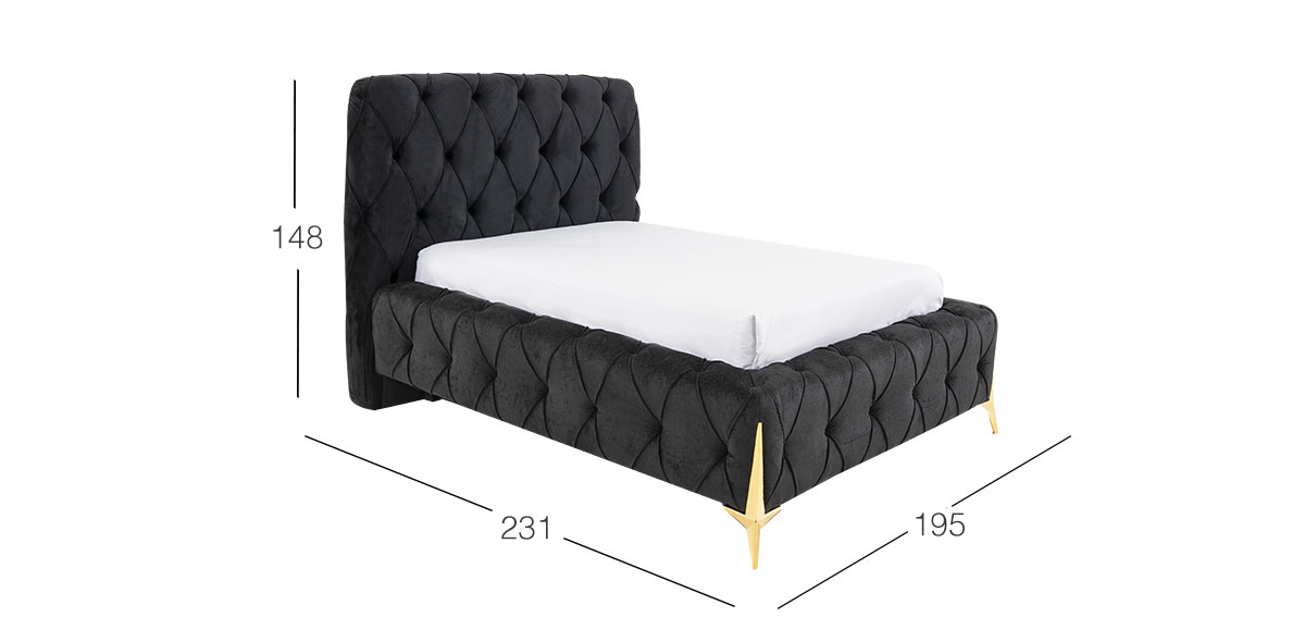 Cama Queen size Salvatore Negro