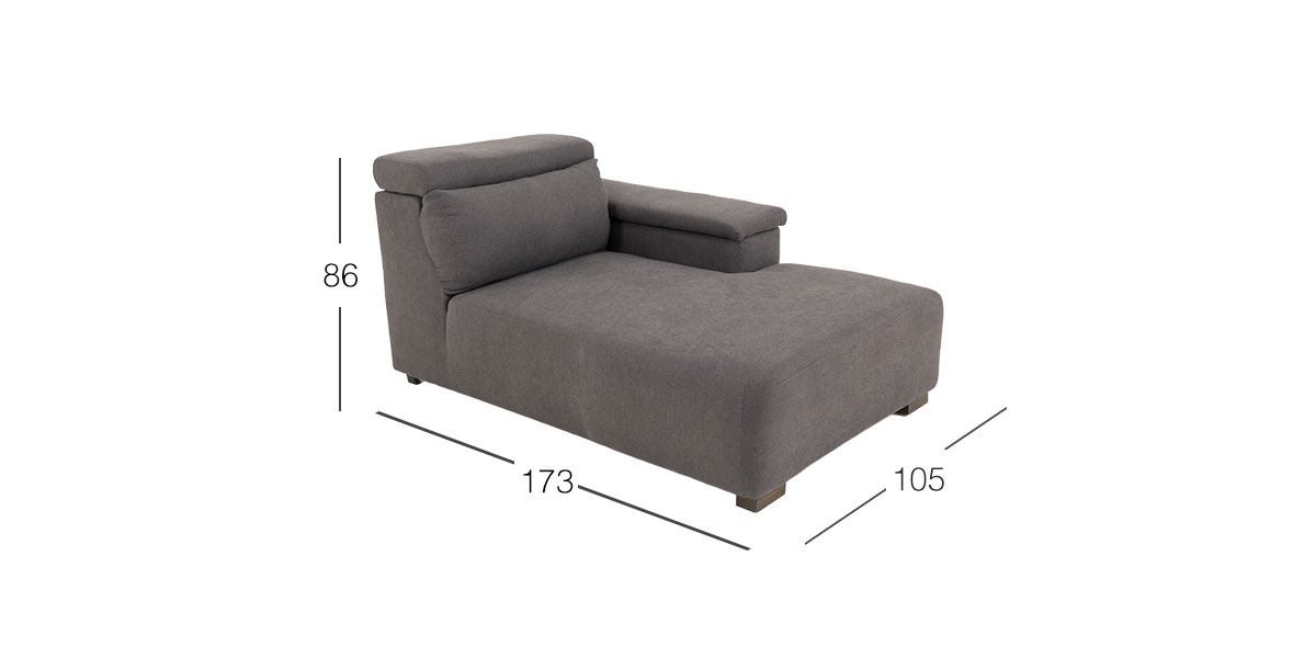 Sillón Largo Cloe CL Gris