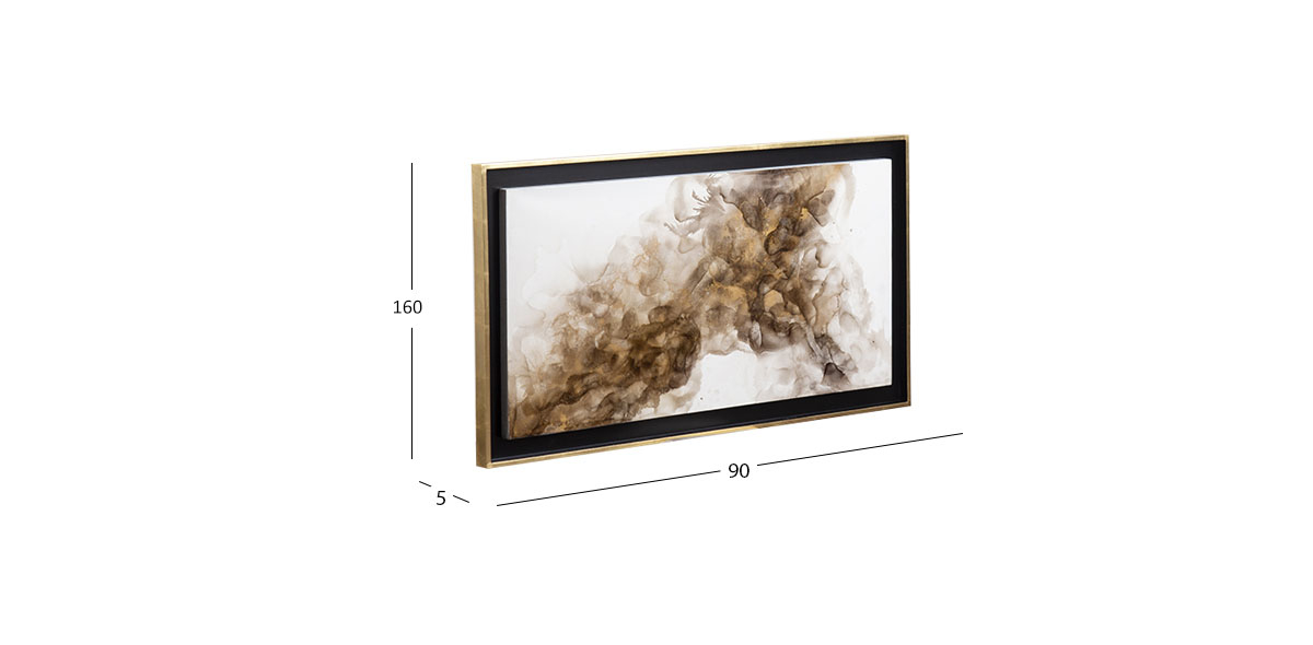 Cuadro Oleo Decorativo Storm Oro/Negro