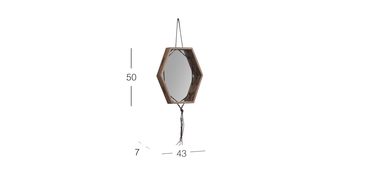 Espejo Decorativo Nakai Triptico Parota