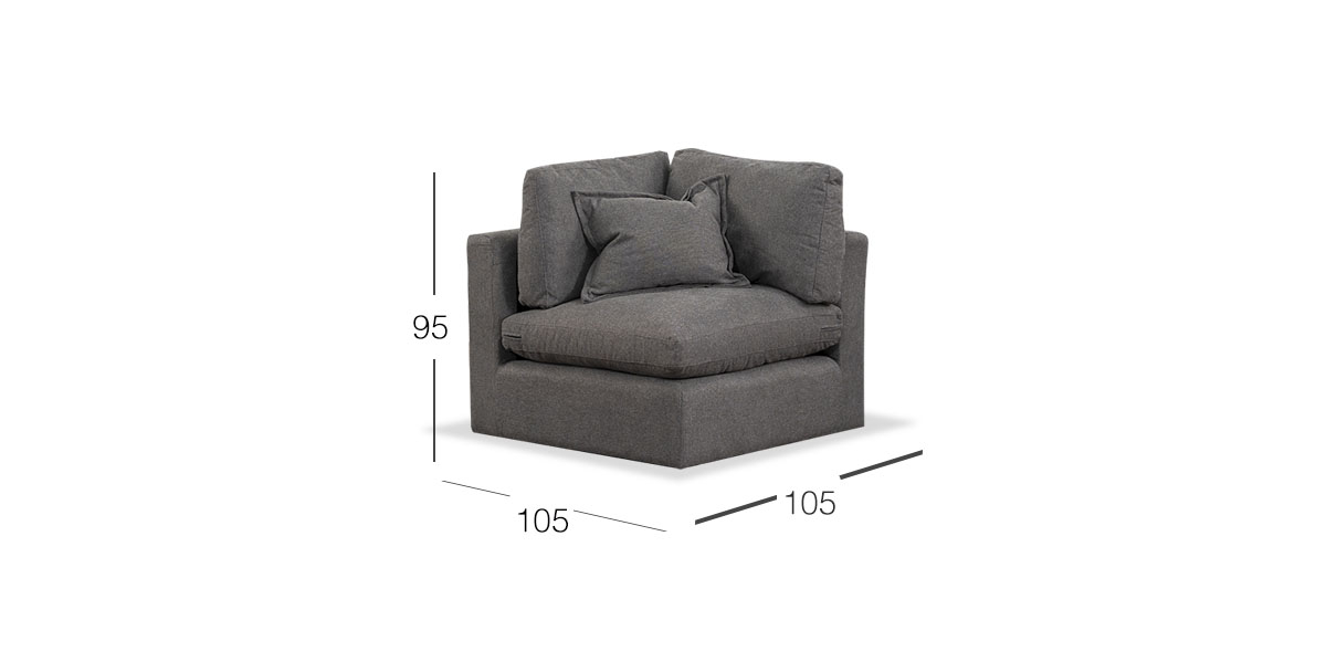 Sillón Esquinero Romelly Gris