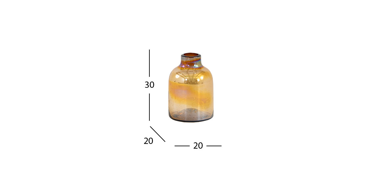 Jarrón Decorativo Balero Cristal Zirconia Ambar Chico