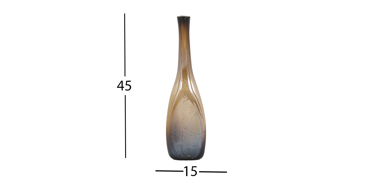 Jarrón Decorativo Triangular Cristal Zirconia Café Grande