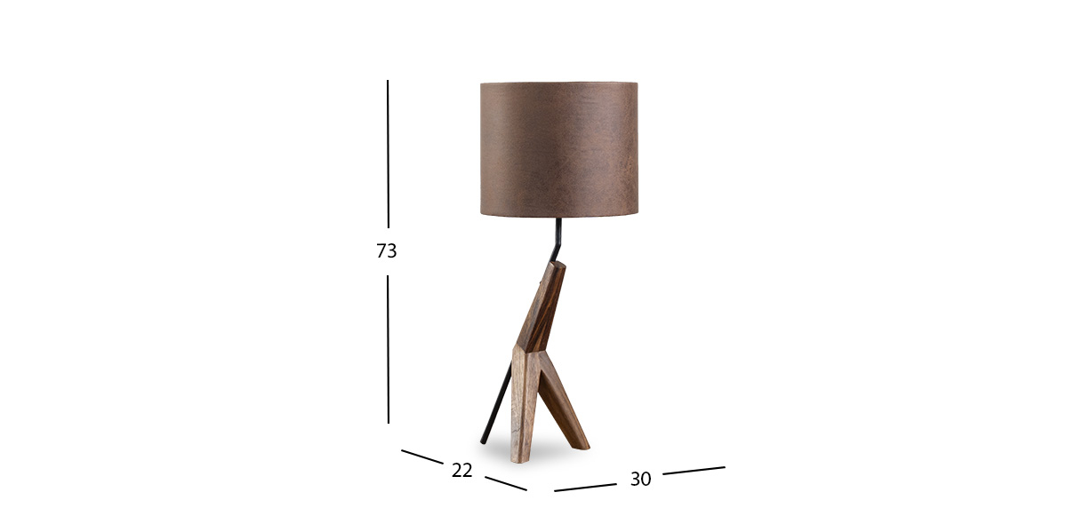 Lámpara De Mesa Parota Joaquin Café