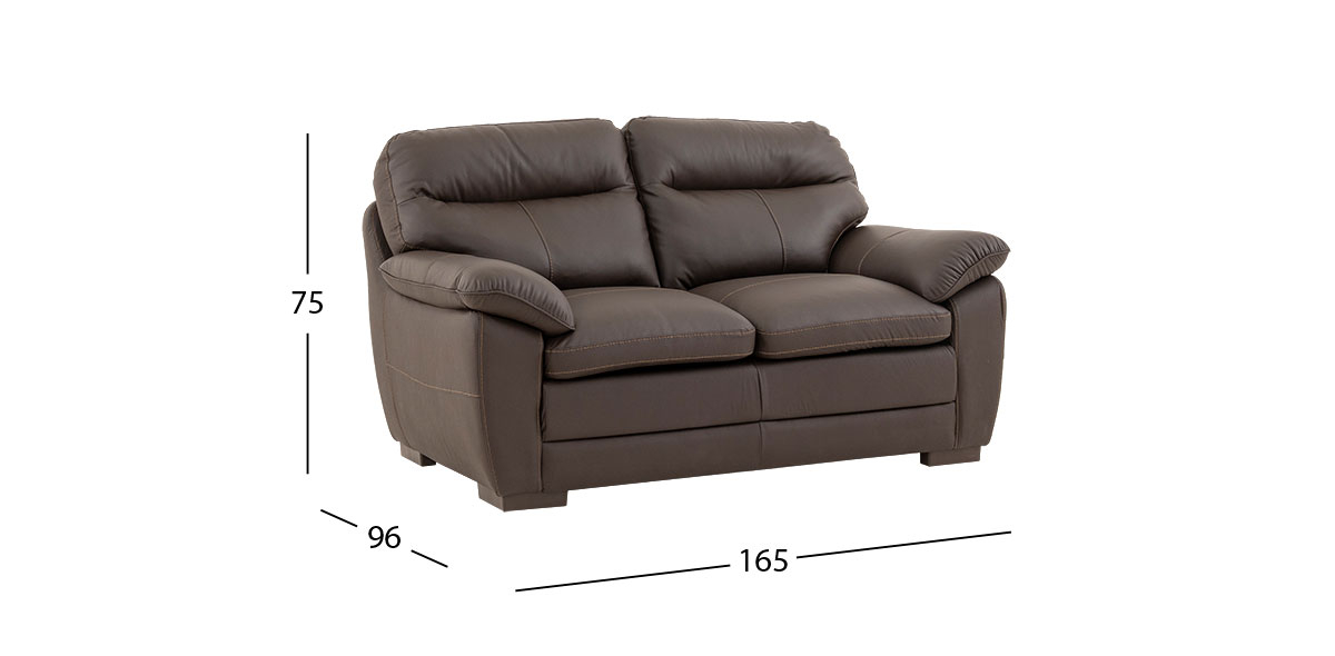 Sofá 2 Plazas Piel Match Angels Chocolate (Boal)