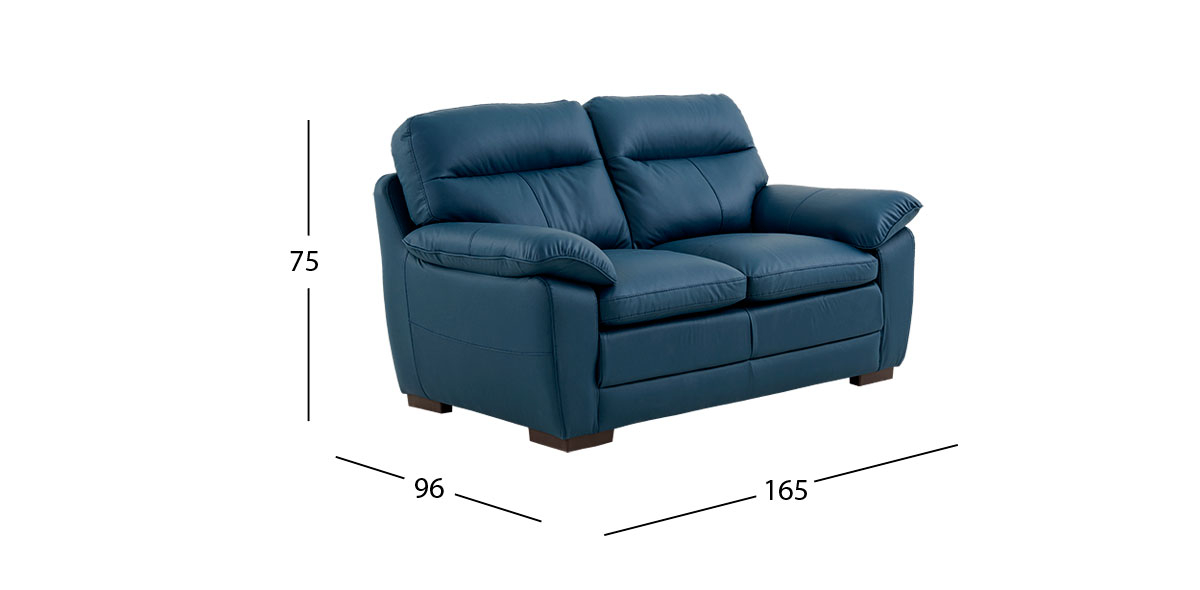 Sofá 2 Plazas Piel Match Angels Azul (Boal)