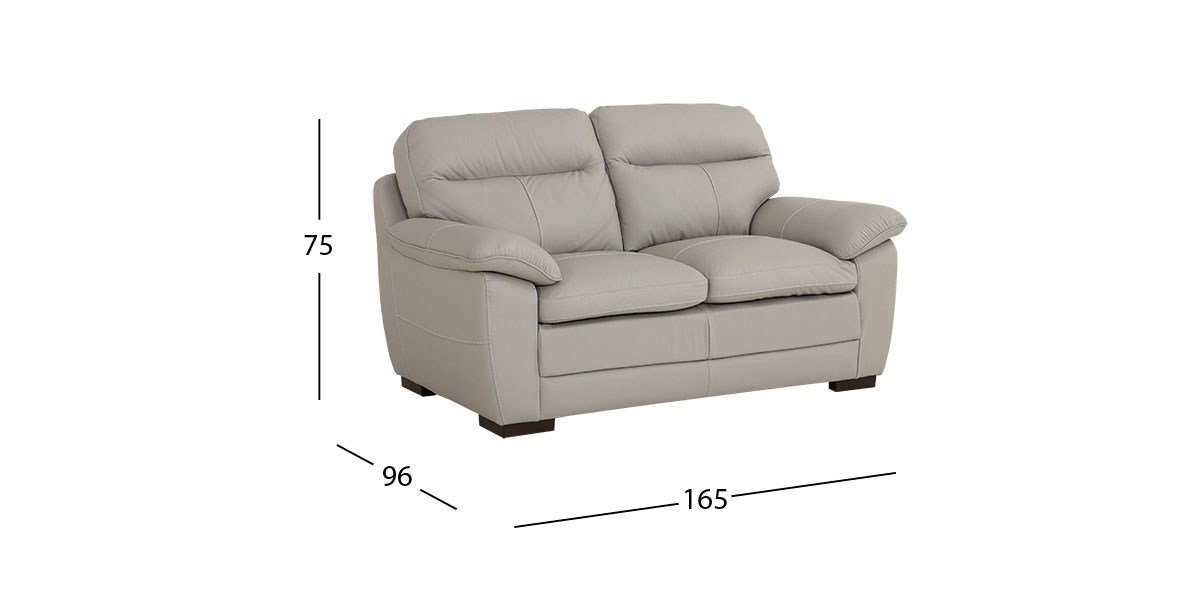 Sofá 2 Plazas Piel Match Angels Gris (Boal)