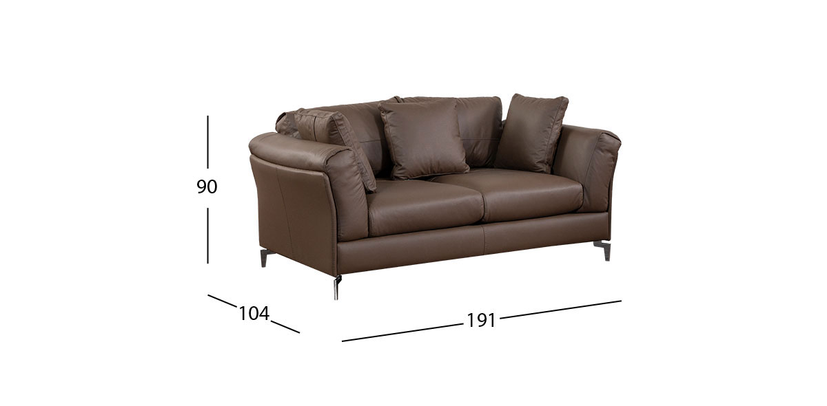 Sofá 2 Plazas Piel Kenai Café (Boal)