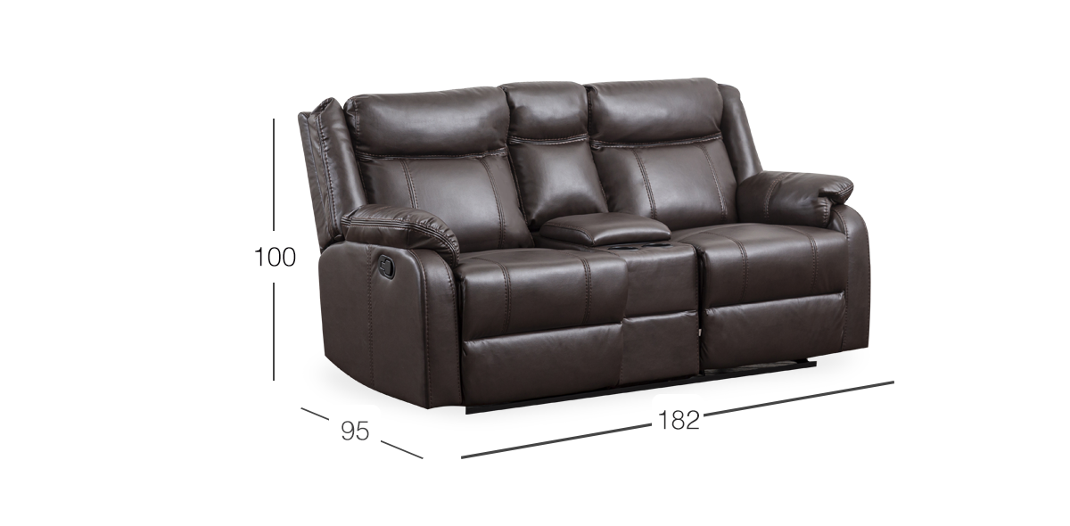 Sofá 2 Plazas Reclinable Wagner Chocolate