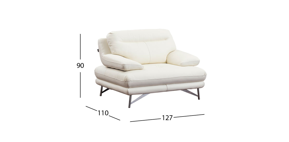 Sillón Piel Match Colette Galp Blanco