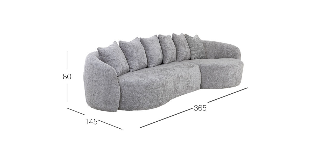 Sala En L Derecha Charlotte Gris
