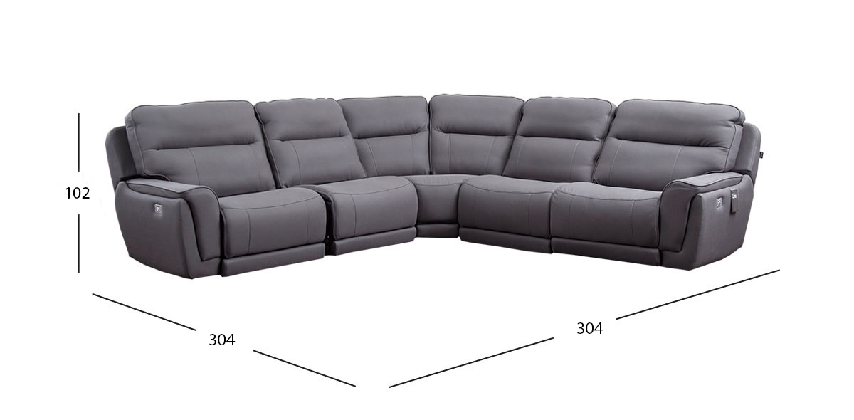 Sala Modular Darno Curvo Gris Oxford (Boal)