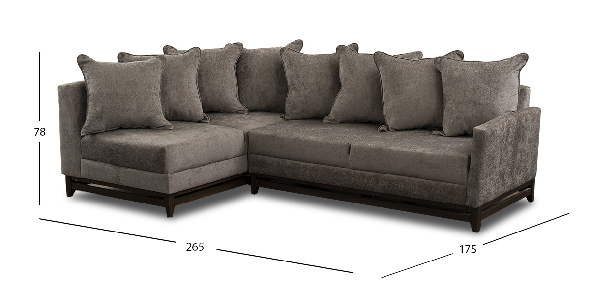 Sala Modular Izquierda Adelei Charcoal 