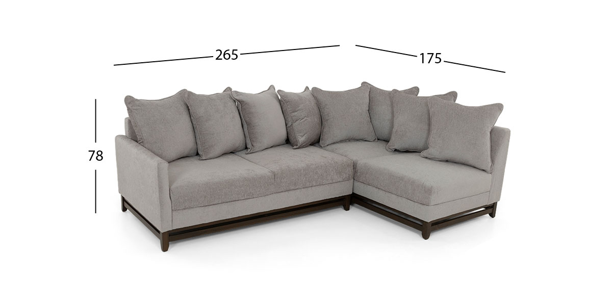 Sala Modular Derecha Adelei Gris