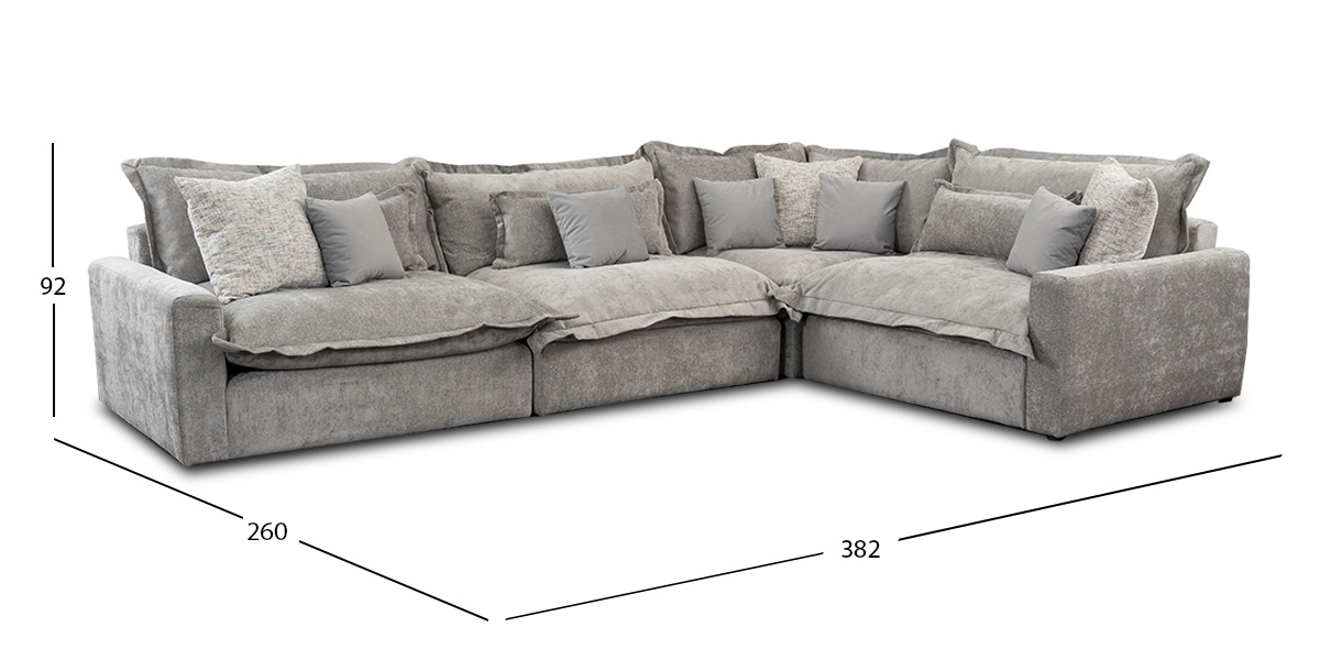 Sala Mariel Gris 4 Piezas