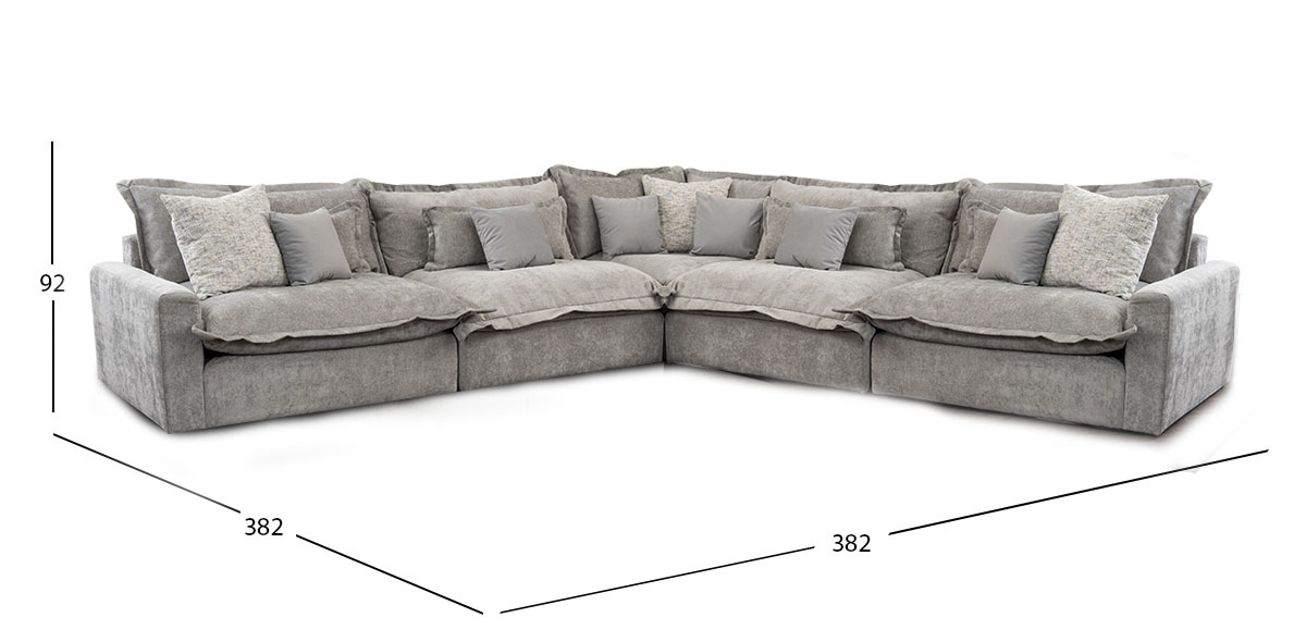 Sala Mariel Gris 5 Piezas