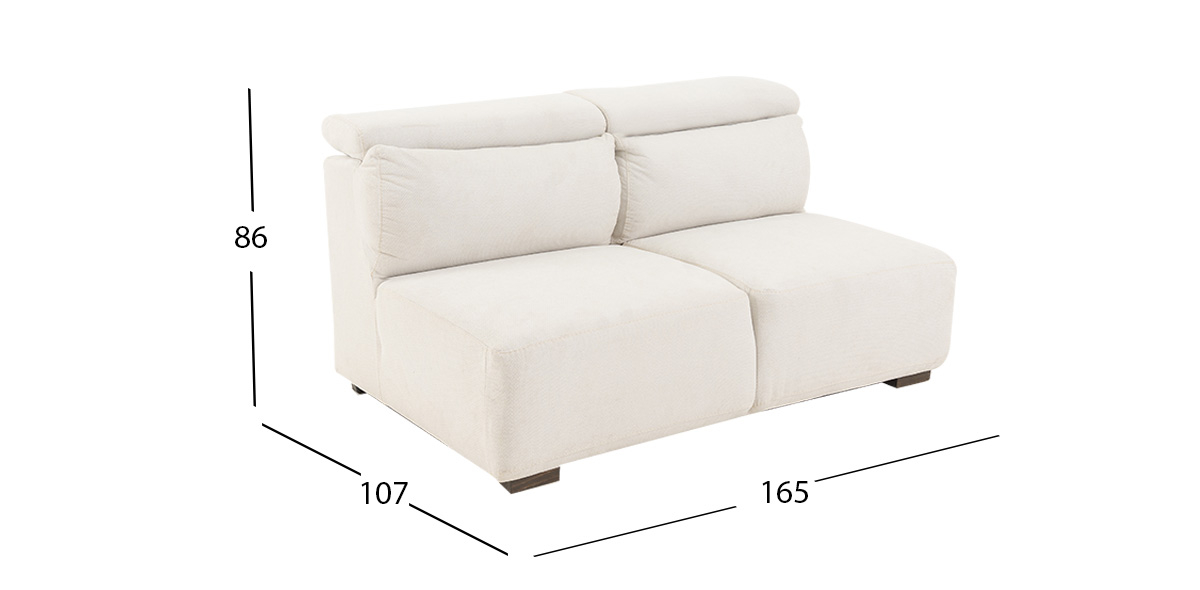 Sofá 2 Plazas Sin Brazos Cloe CL Beige