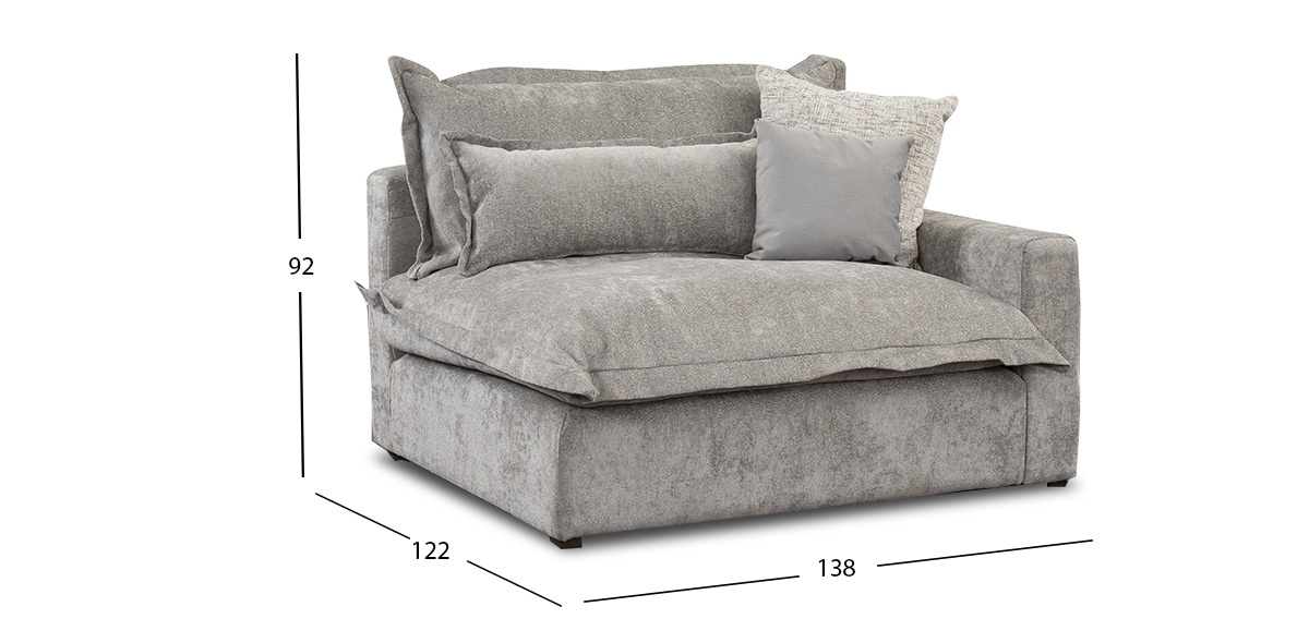 Sillón Con Brazo Derecho Mariel Gris