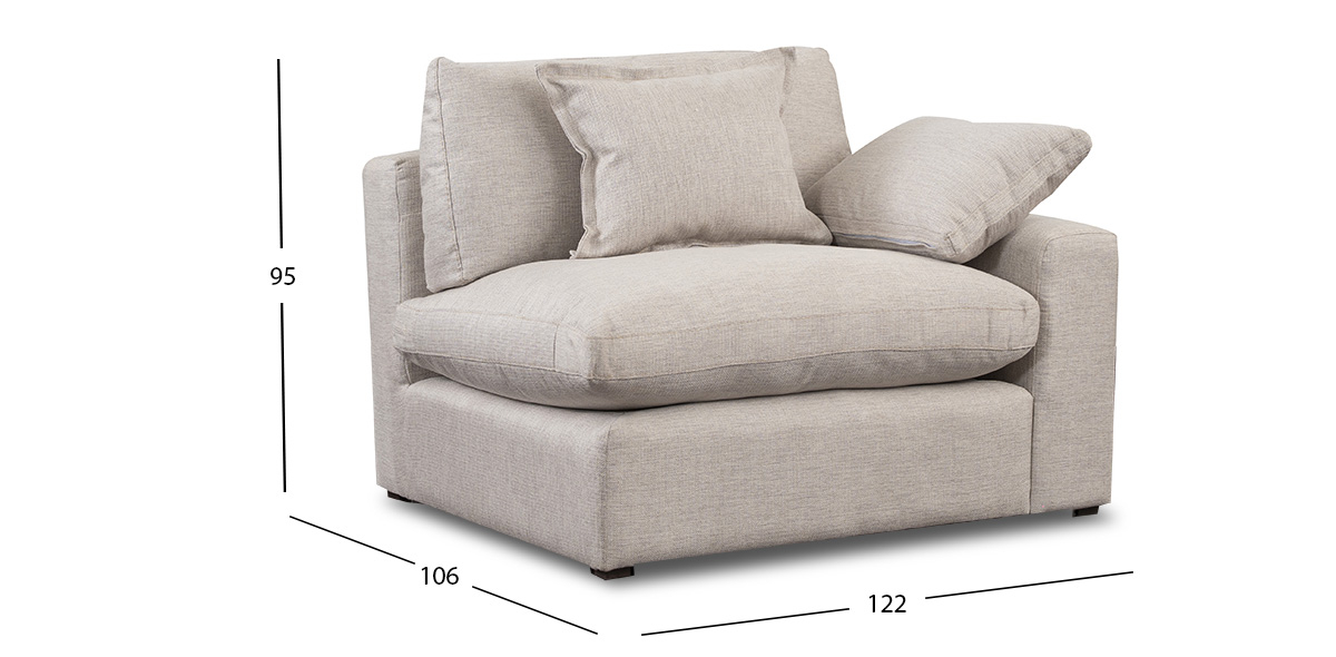 Sillón Con Brazo Derecho Romelly Beige