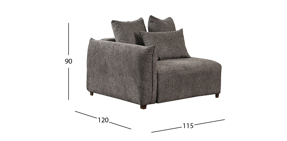 Sillón Brazo Izquierdo Molarin CL Gris Oscuro