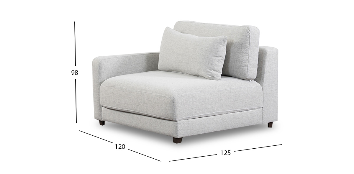 Sillón Brazo Izquierdo Eland CL Gris