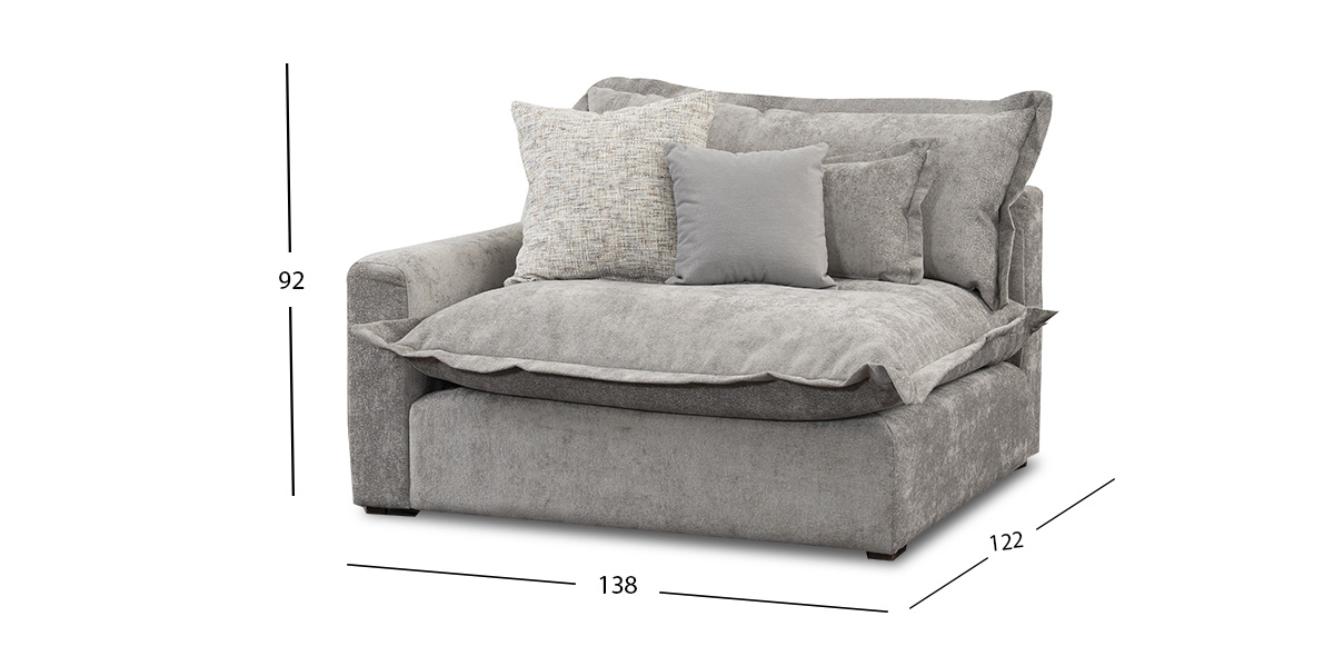 Sillón Con Brazo Izquierdo Mariel Gris