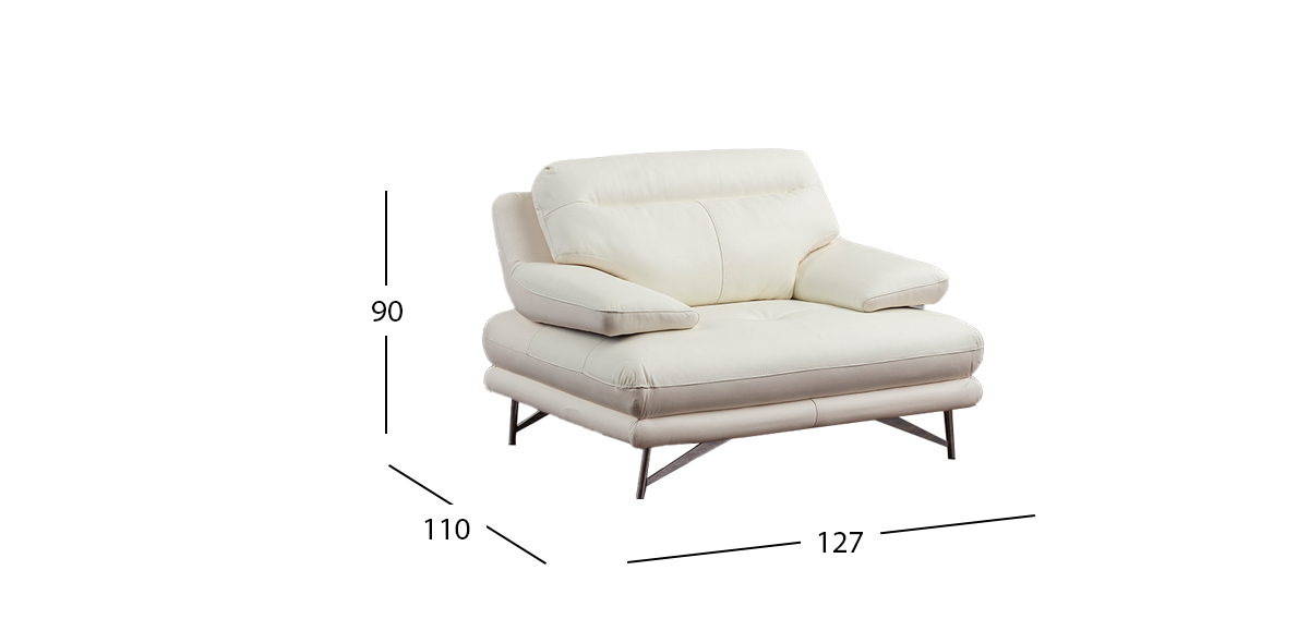 Sillón Piel Match Colette Galp Blanco 