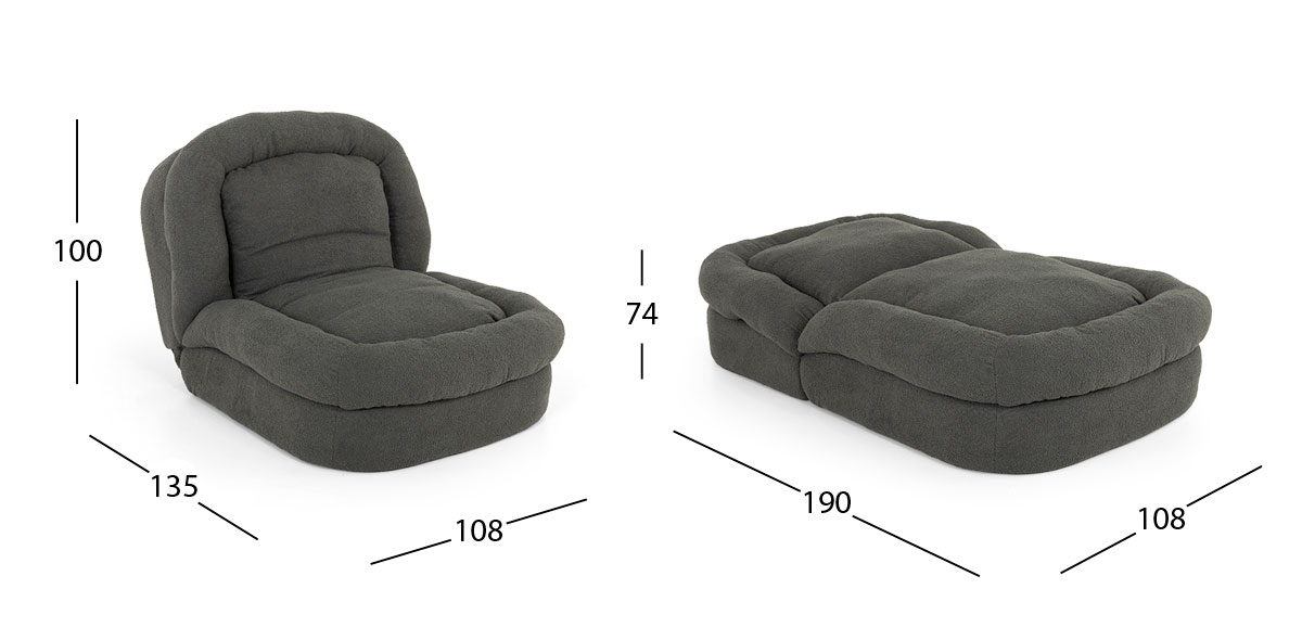 Sillón Extensible Stroller Gris Charcoal