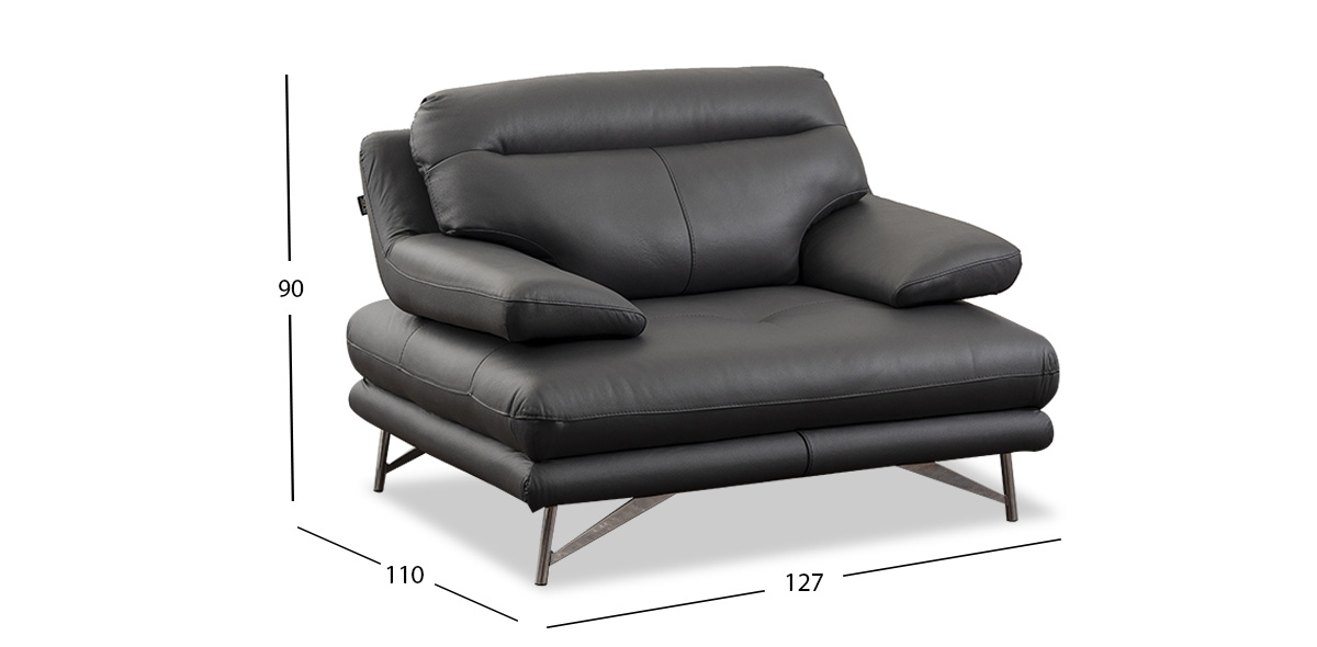Sillón Piel Match Colette Galp Dark Grey (Boal)