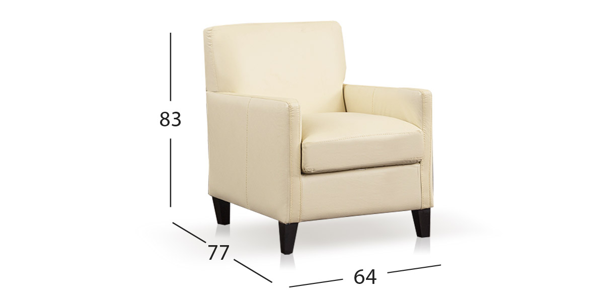 Sillón Piel Match Ocasional Elix Hueso
