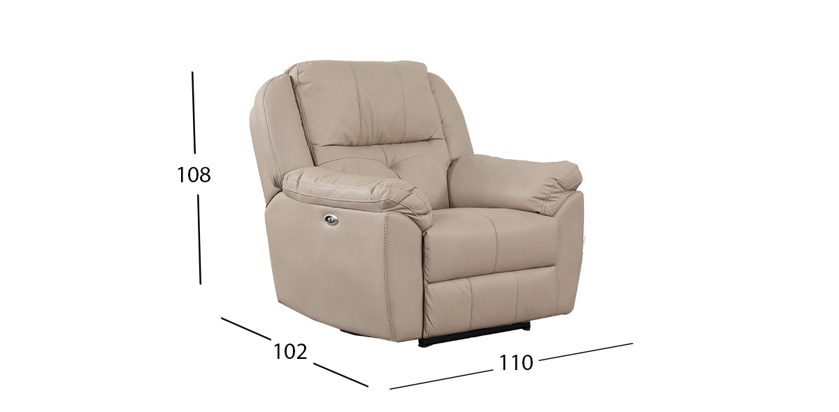 Sillón Con Reclinable Eléctrico Prescot Air Beige