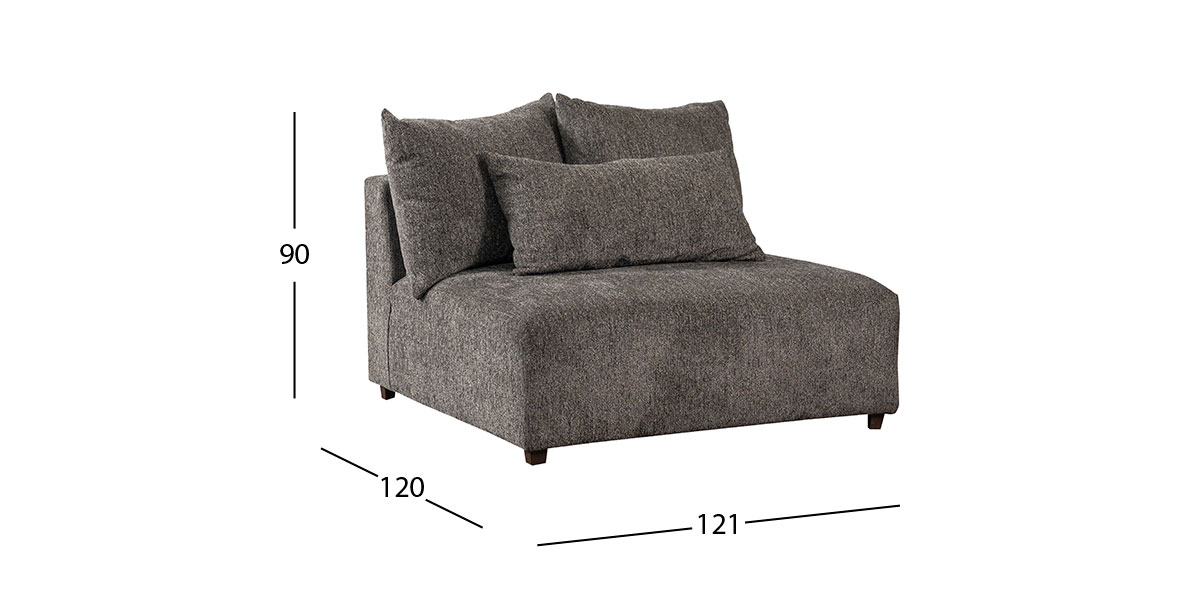 Sillón Sin Brazos Molarin CL Gris Oscuro