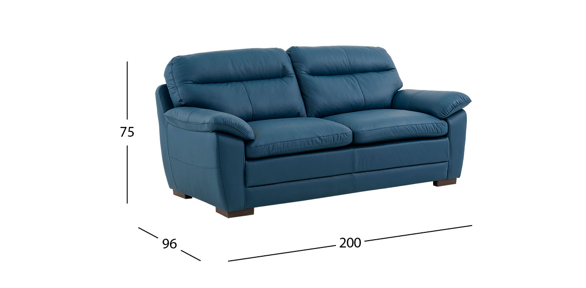 Sofá 3 Plazas Piel Match Angels Azul (Boal)