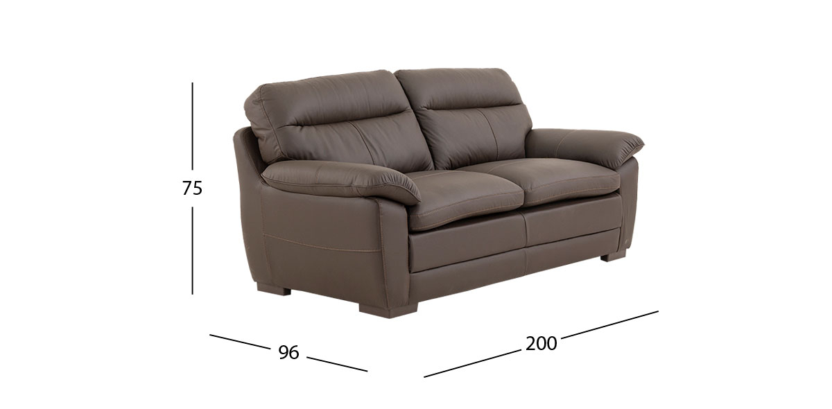 Sofá 3 Plazas Piel Match Angels Chocolate (Boal)