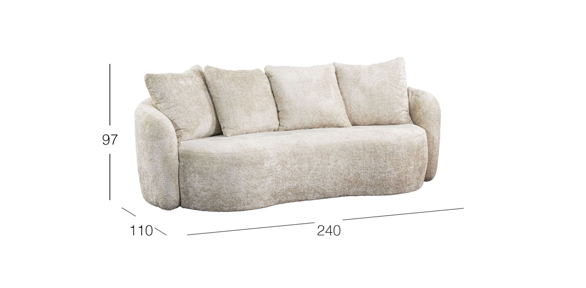 Sofá 3 Plazas Cornelia CL Beige