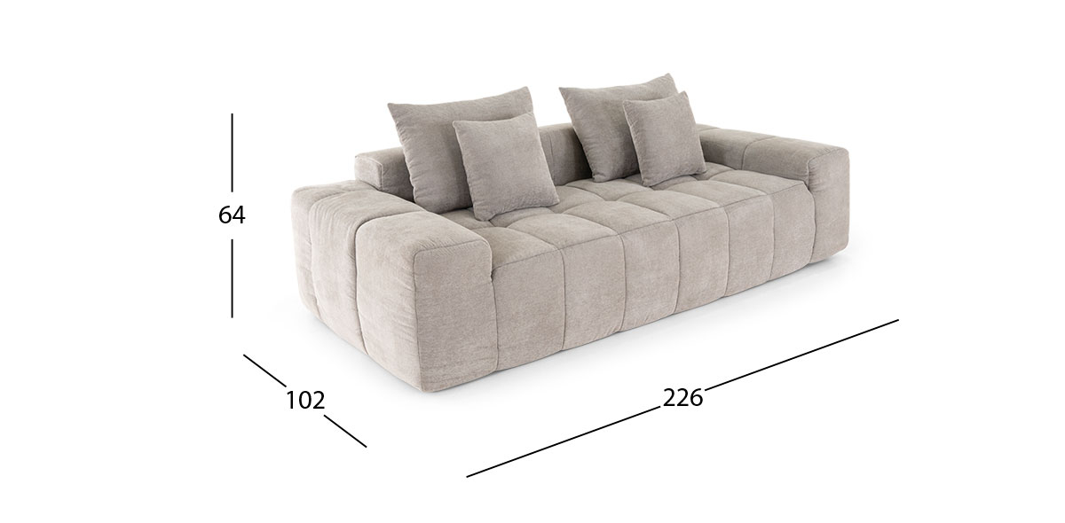 Sofá 3 Plazas Domus Gris