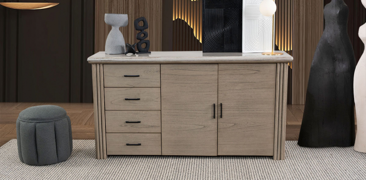 Aparador De Mármol Tinnie CL Beige