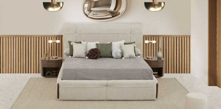 Cama King Size Namora Beige