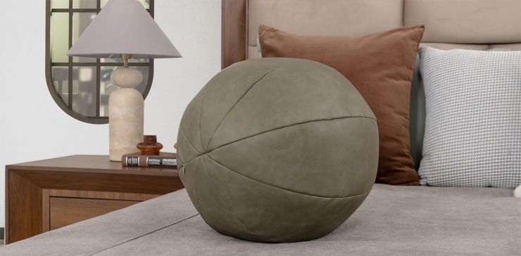 Cojín Decorativo Piel Esfera Elche Verde
