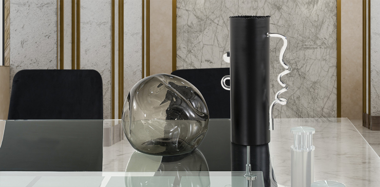 Esfera Decorativa Cristal Zirconia Gris Humo Mediana